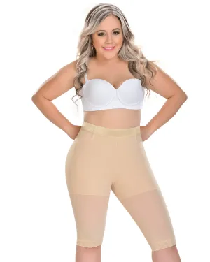 Fajas M & D High Waist Compression Shorts for Women - Beige