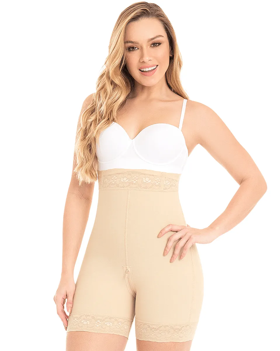 Fajas M & D High Waist Compression Shorts for Women - Black / Beige
