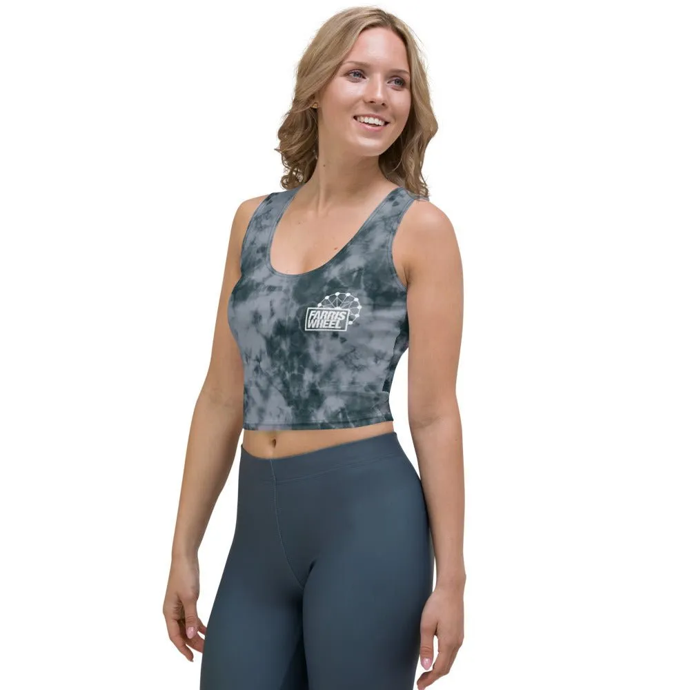 Farris Wheel Tie-Dye Crop Top Grey