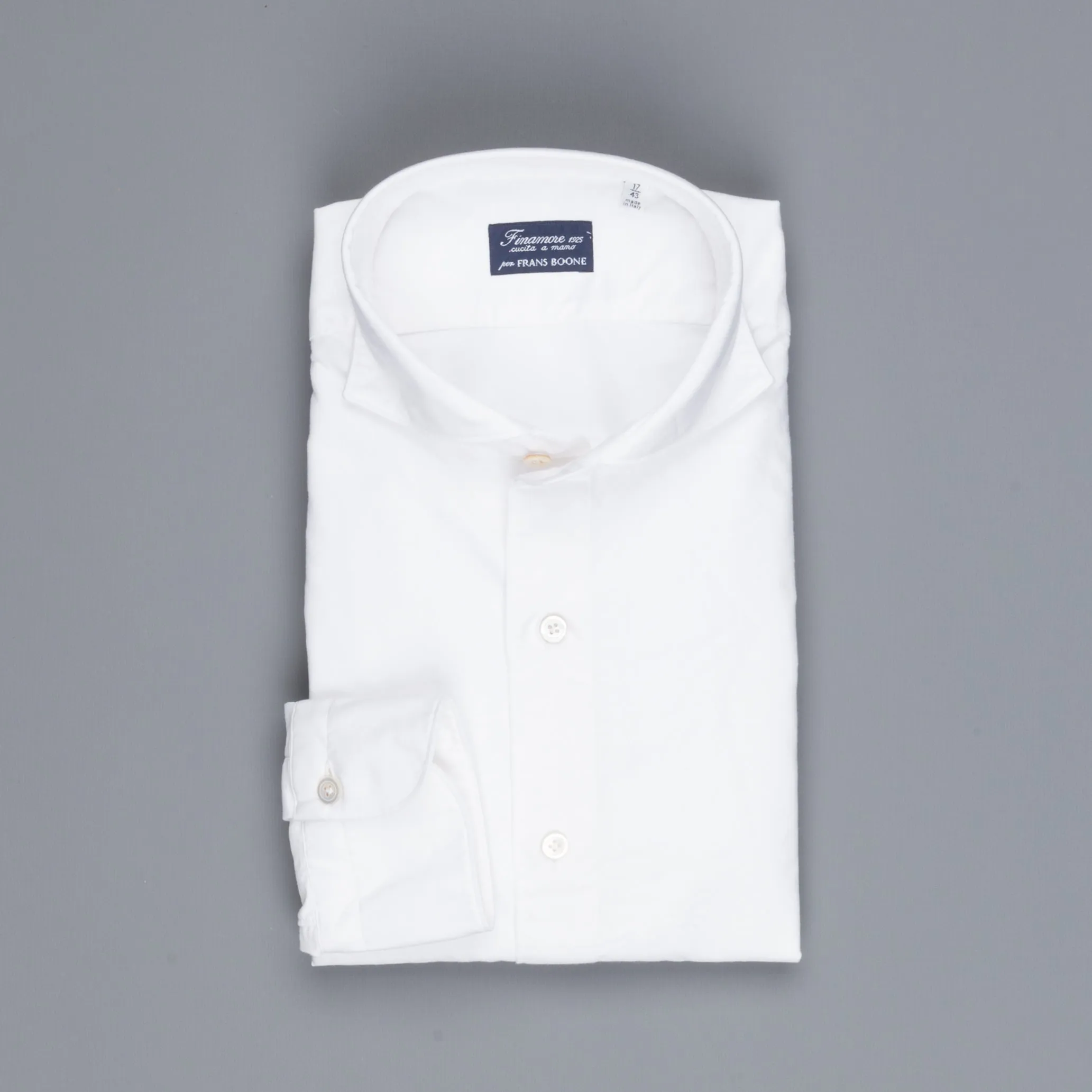 Finamore Gaeta shirt Sergio collar brushed oxford white