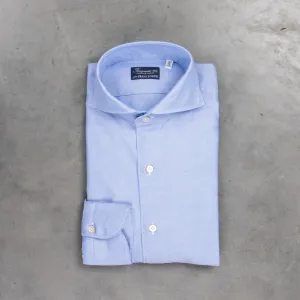 Finamore Gaeta Shirt Sergio Collar Washed Oxford Blue