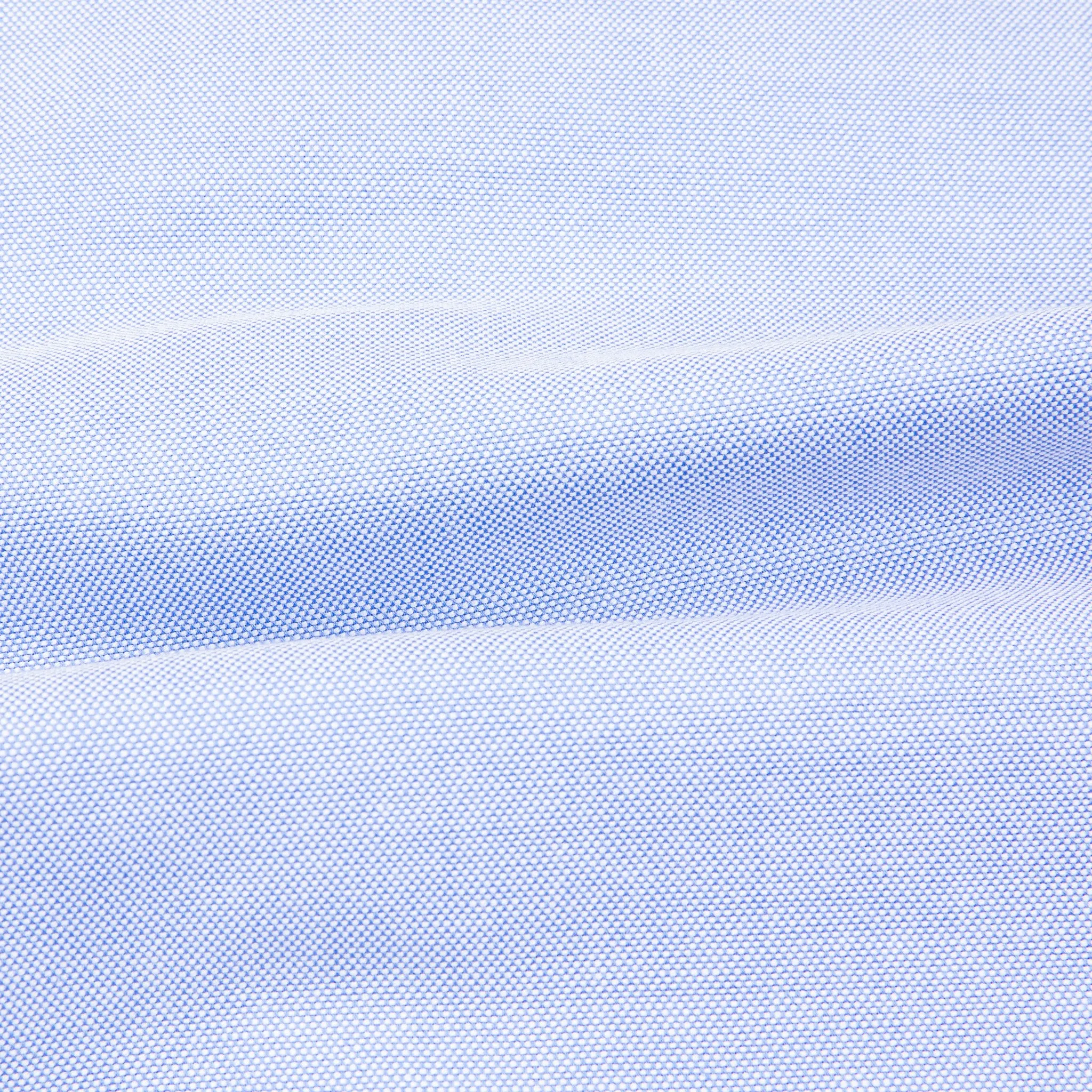 Finamore Gaeta Shirt Sergio Collar Washed Oxford Blue