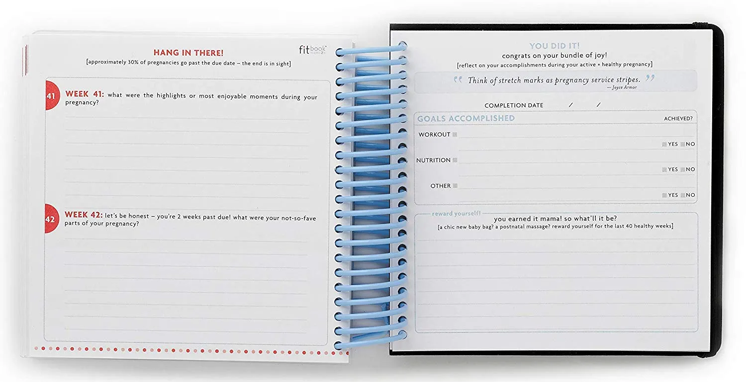 FITBOOK MAMA2B Pregnancy Pre-natal Nutrition & Fitness Planner Diary Journal