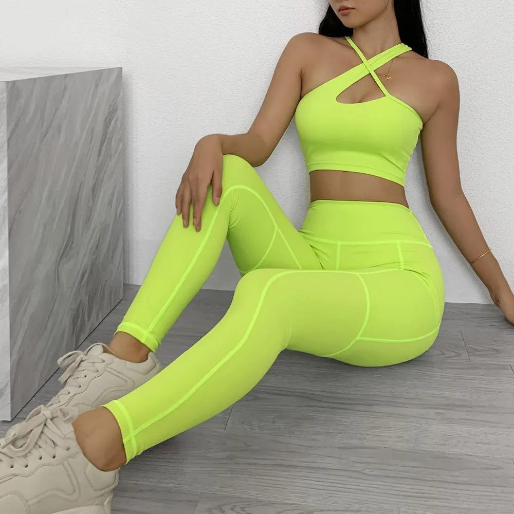 Fitness Wear 2peice Suits High Waist Legging Set