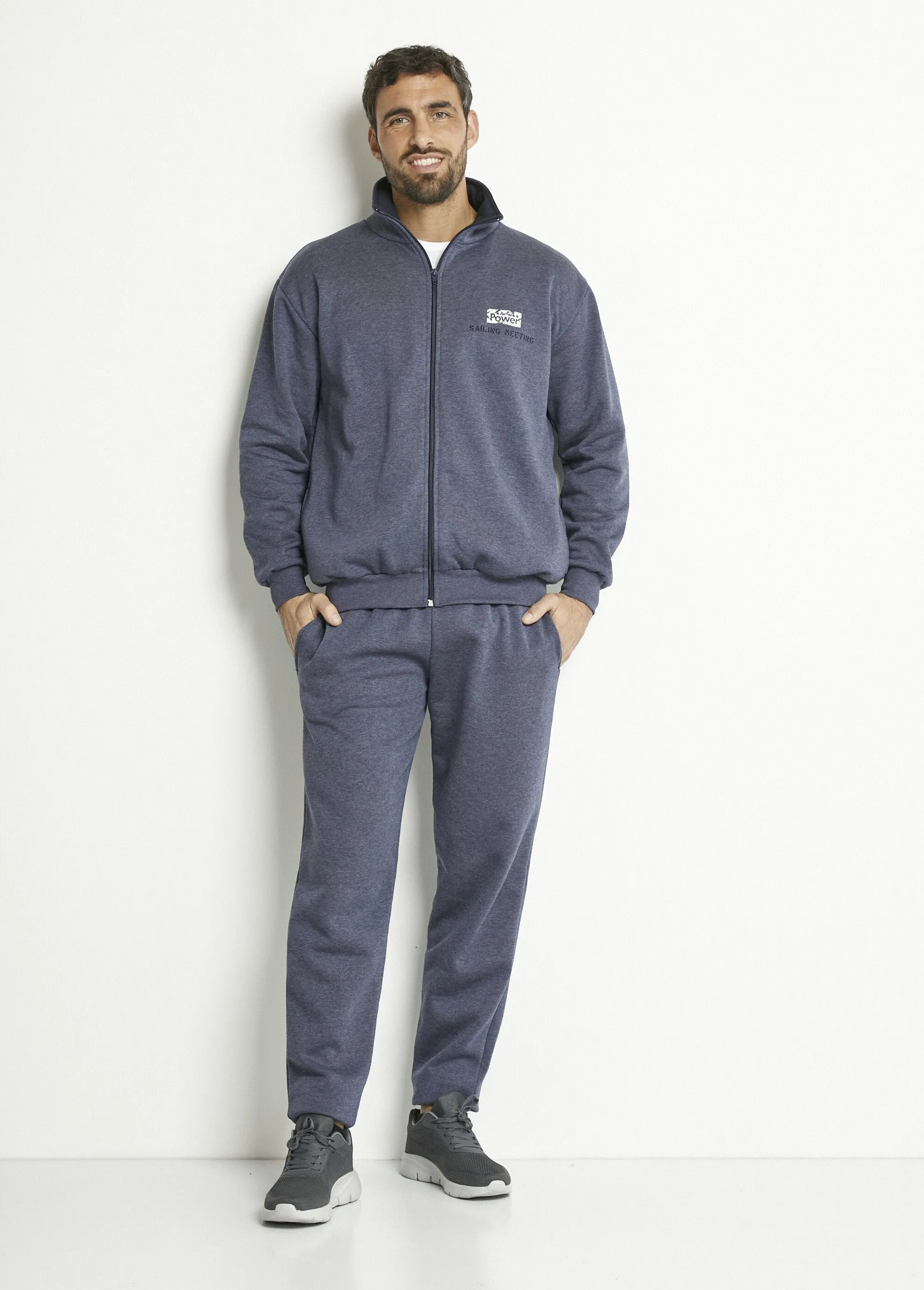 Fleece jogging pants with elasticated waistband