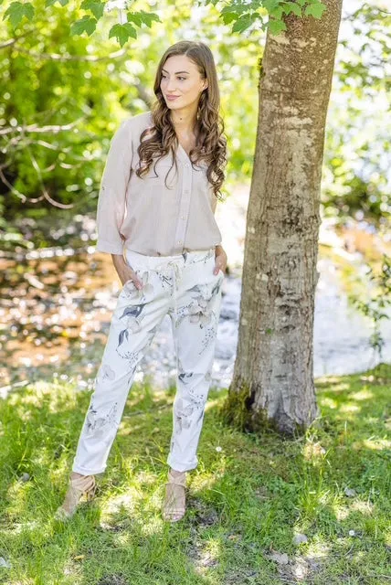 FLORAL STRETCH PANTS