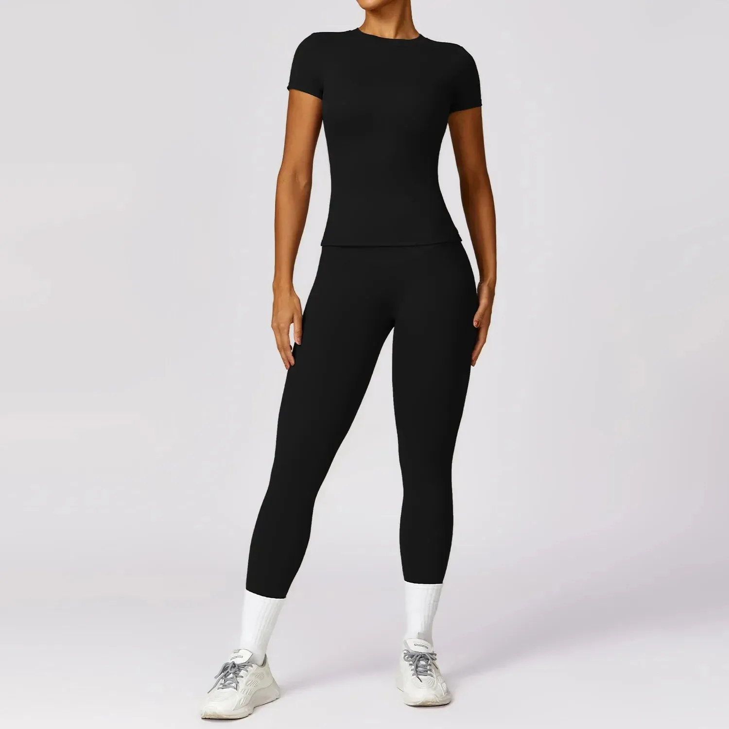 Francine - Two Piece Compression T Shirt & Leggings Active Set