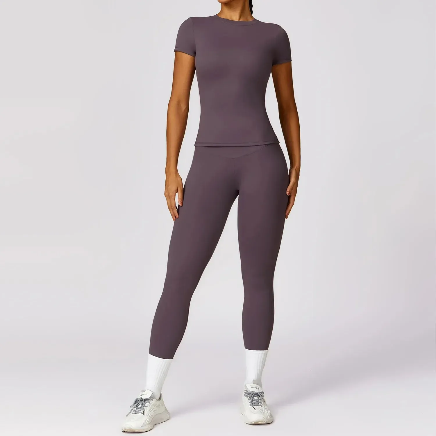 Francine - Two Piece Compression T Shirt & Leggings Active Set