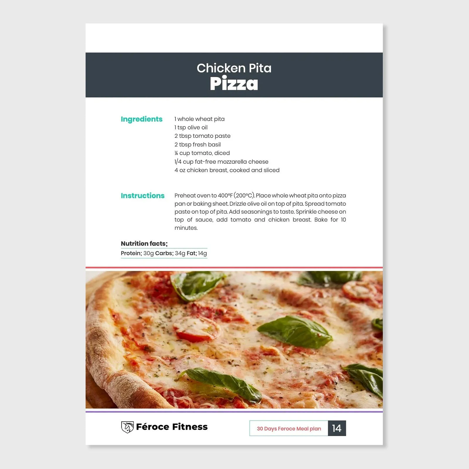 Féroce Fitness - 30-Day Meal Plan