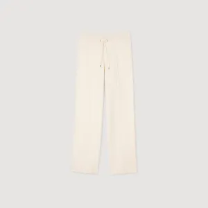 Glasgow Knitted Straight-Leg Pants Ecru