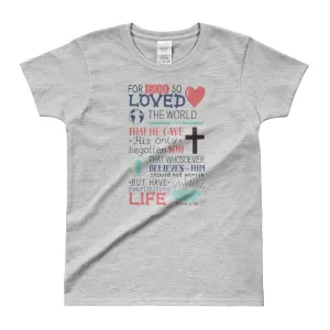 Gods Love T Shirt Christian Religion T Shirt Grey Bible Verses T Shirts for Women