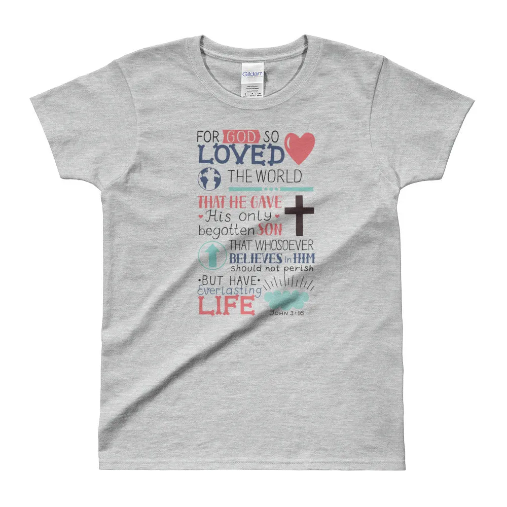 Gods Love T Shirt Christian Religion T Shirt Grey Bible Verses T Shirts for Women