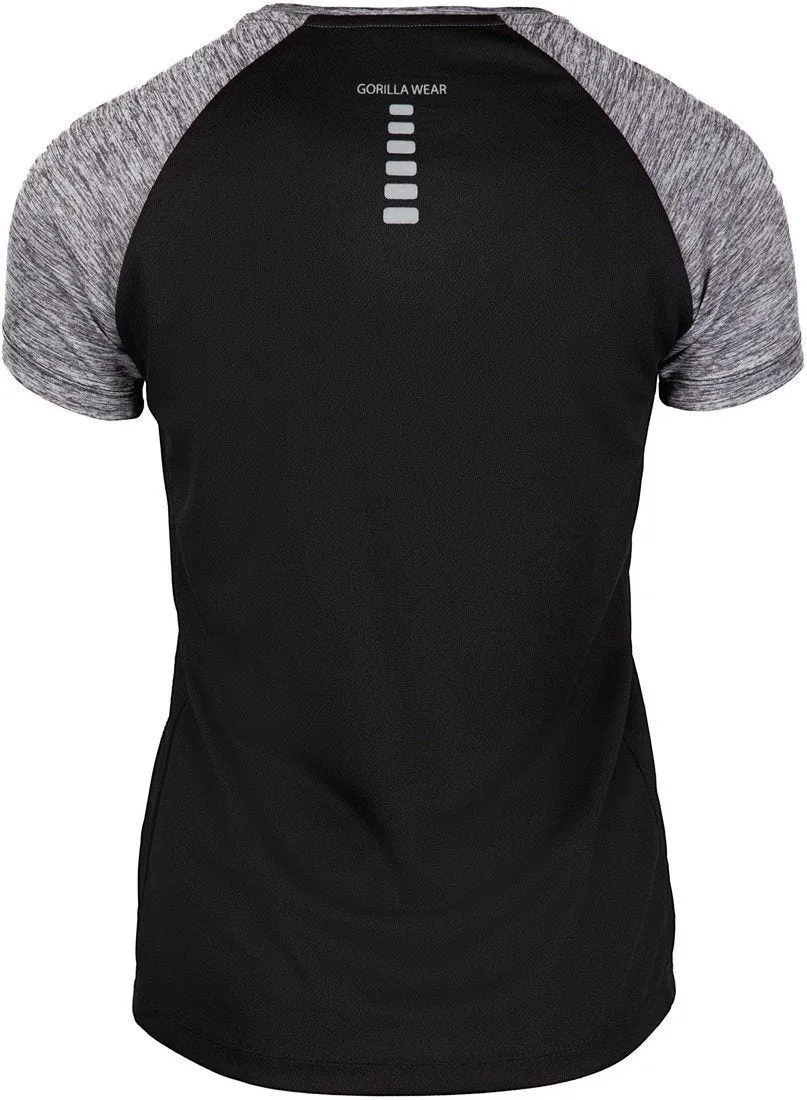 Gorilla Wear Monetta Performance T-Shirt - Grey Melange/Black