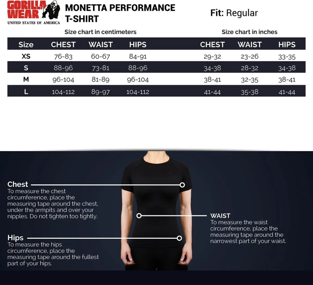 Gorilla Wear Monetta Performance T-Shirt - Grey Melange/Black