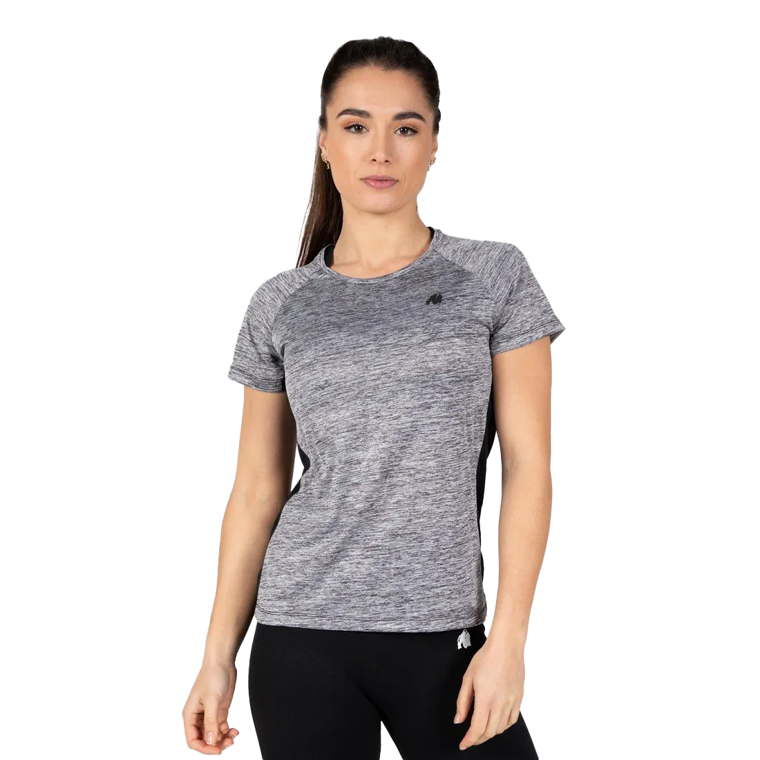 Gorilla Wear Monetta Performance T-Shirt - Grey Melange/Black