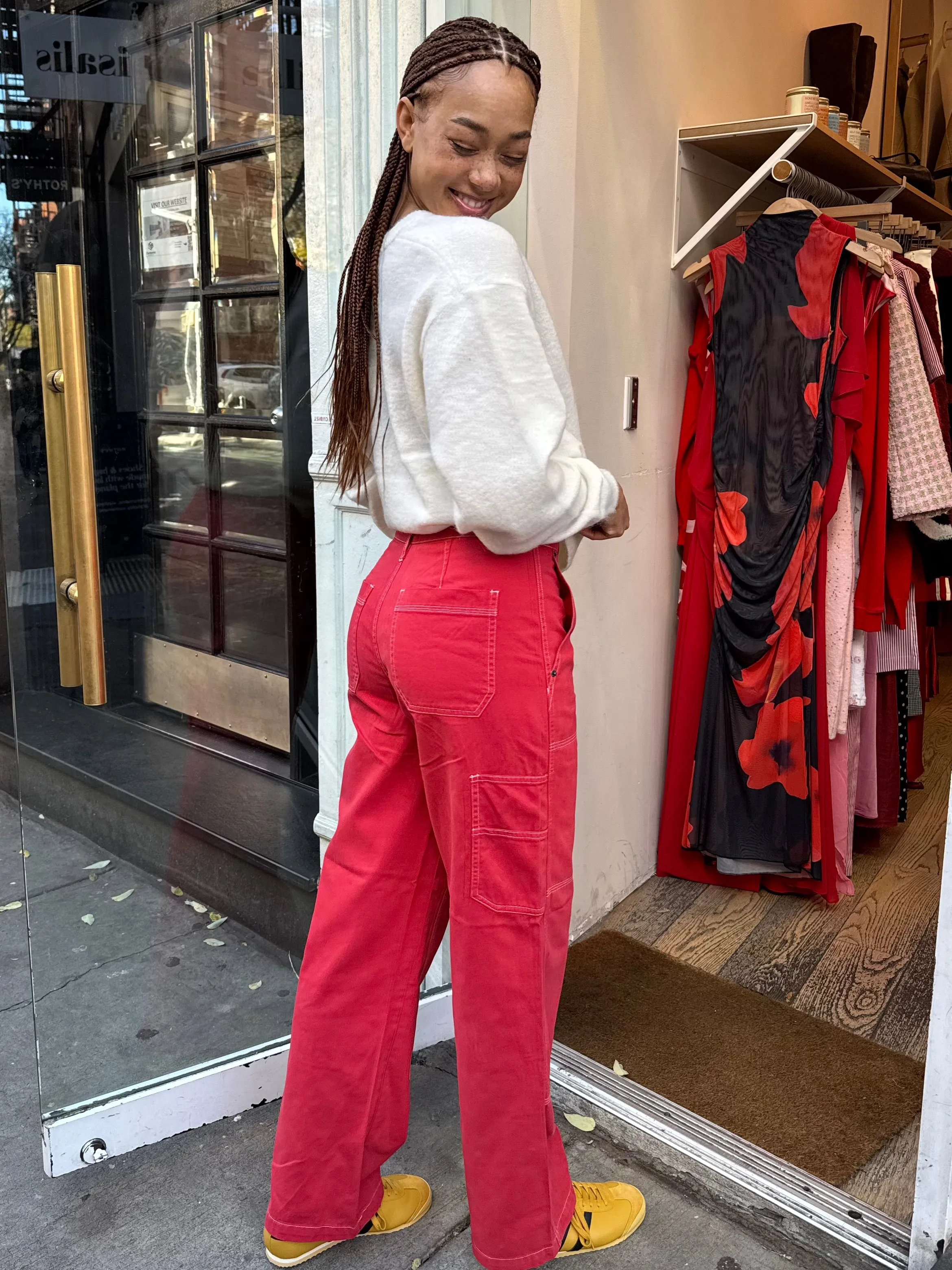 Grady High Rise Carpenter Pant in Rouge