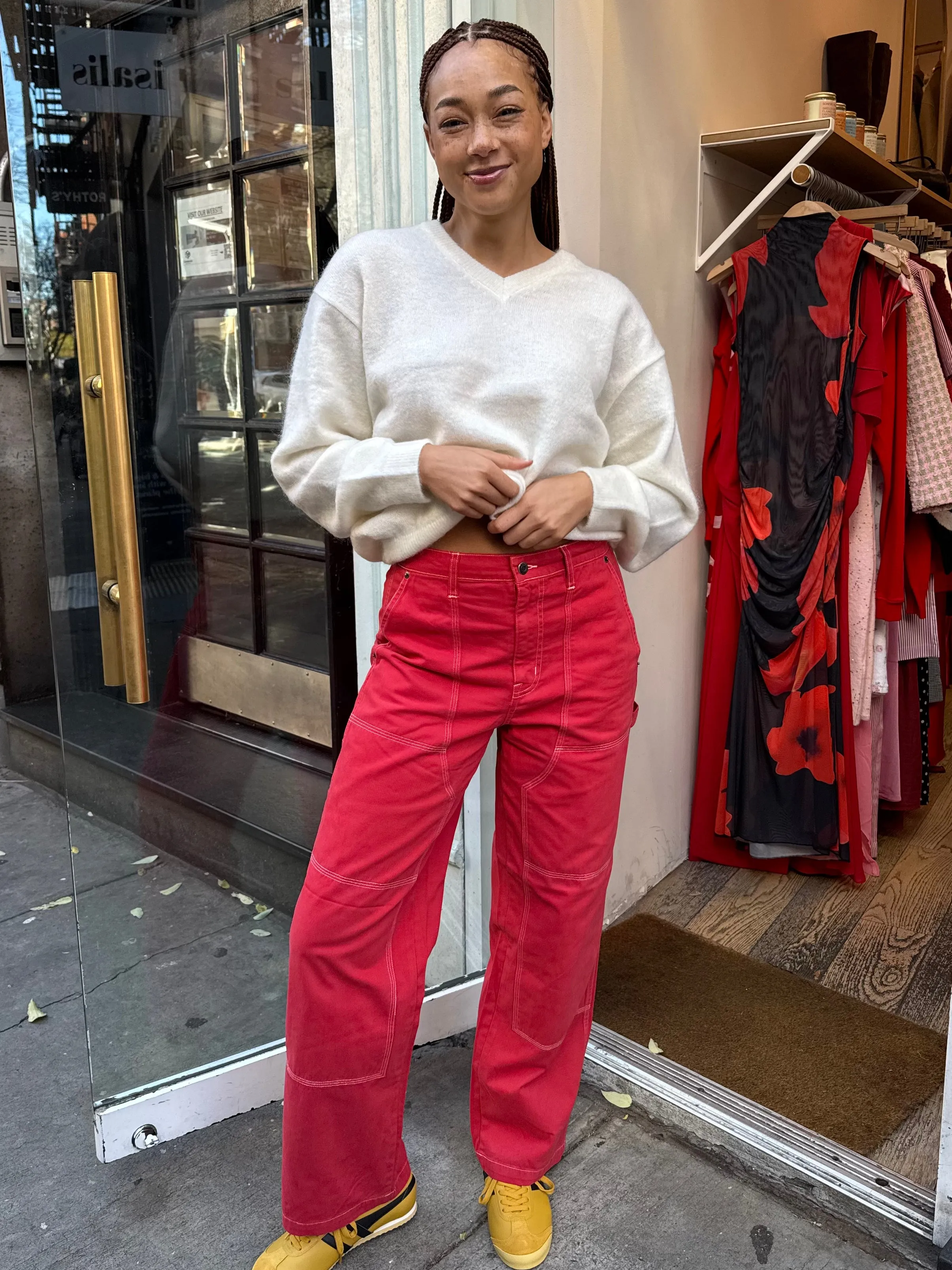 Grady High Rise Carpenter Pant in Rouge