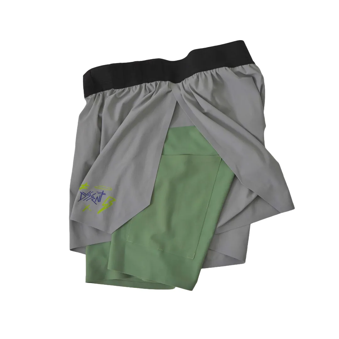 Grey Long Run shorts