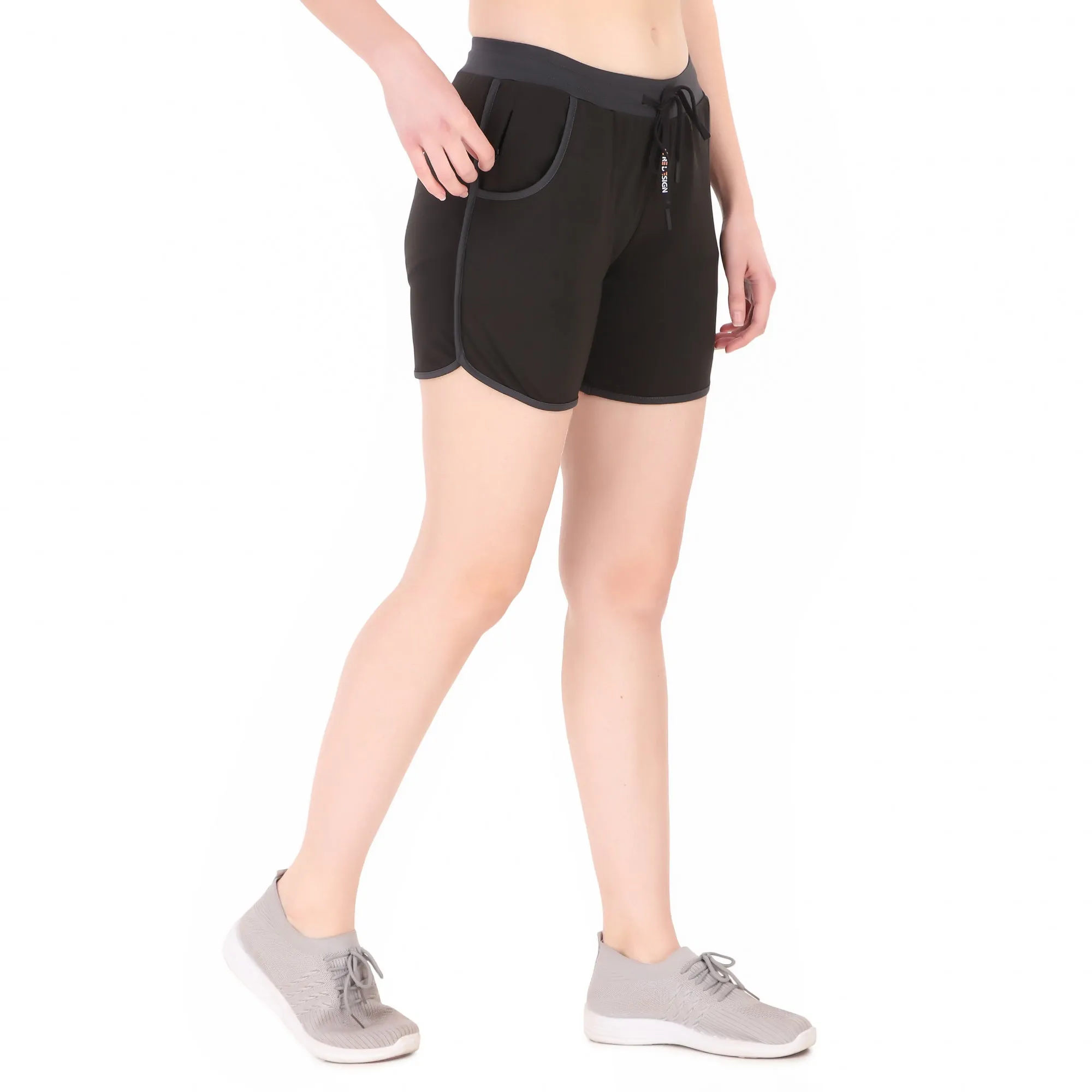 Gym & Running Shorts For Women (Black)