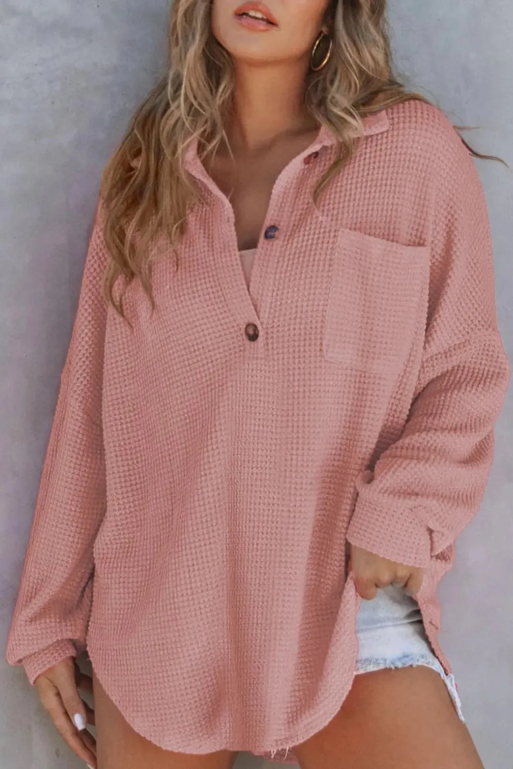 Half Button Long Sleeve Sweatshirt (6 Colors)