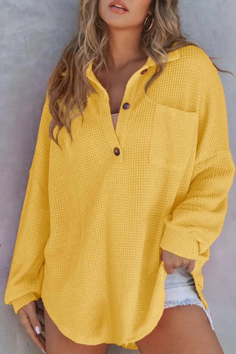 Half Button Long Sleeve Sweatshirt (6 Colors)