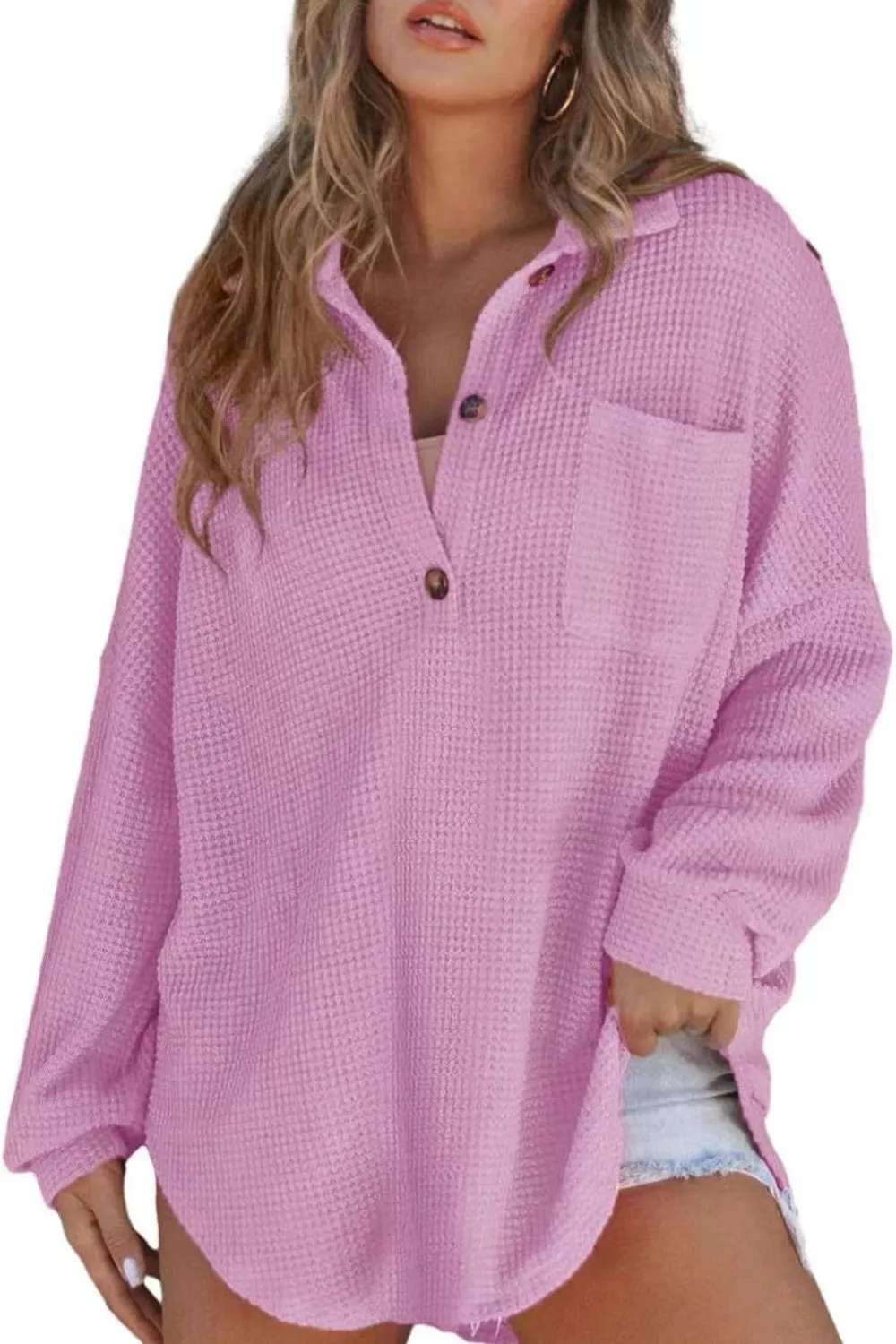 Half Button Long Sleeve Sweatshirt (6 Colors)