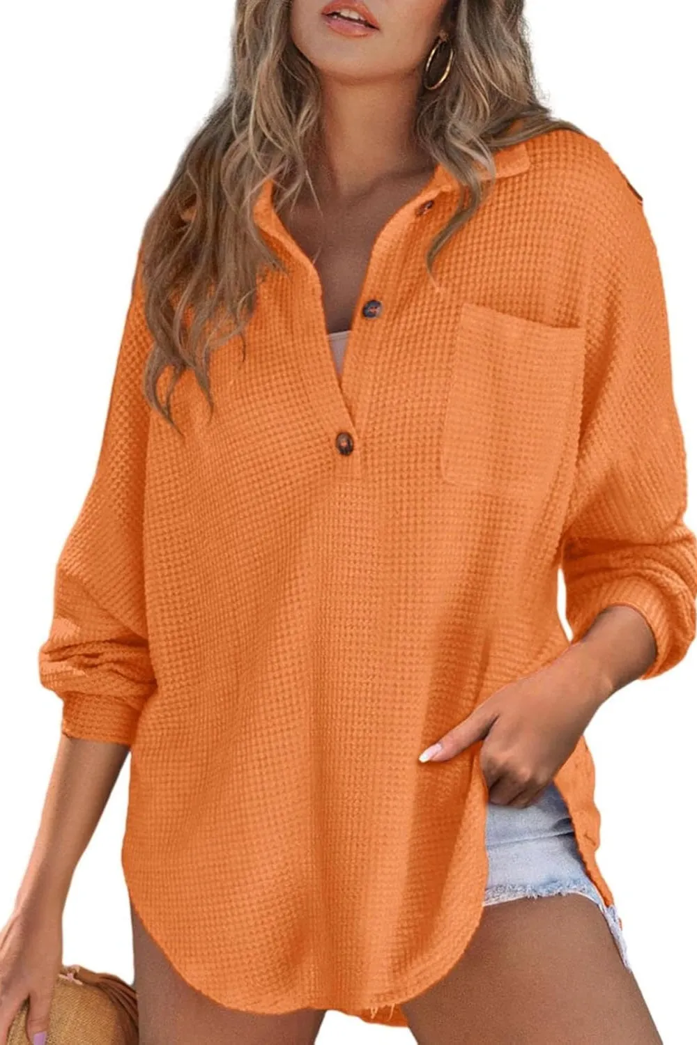 Half Button Long Sleeve Sweatshirt (6 Colors)