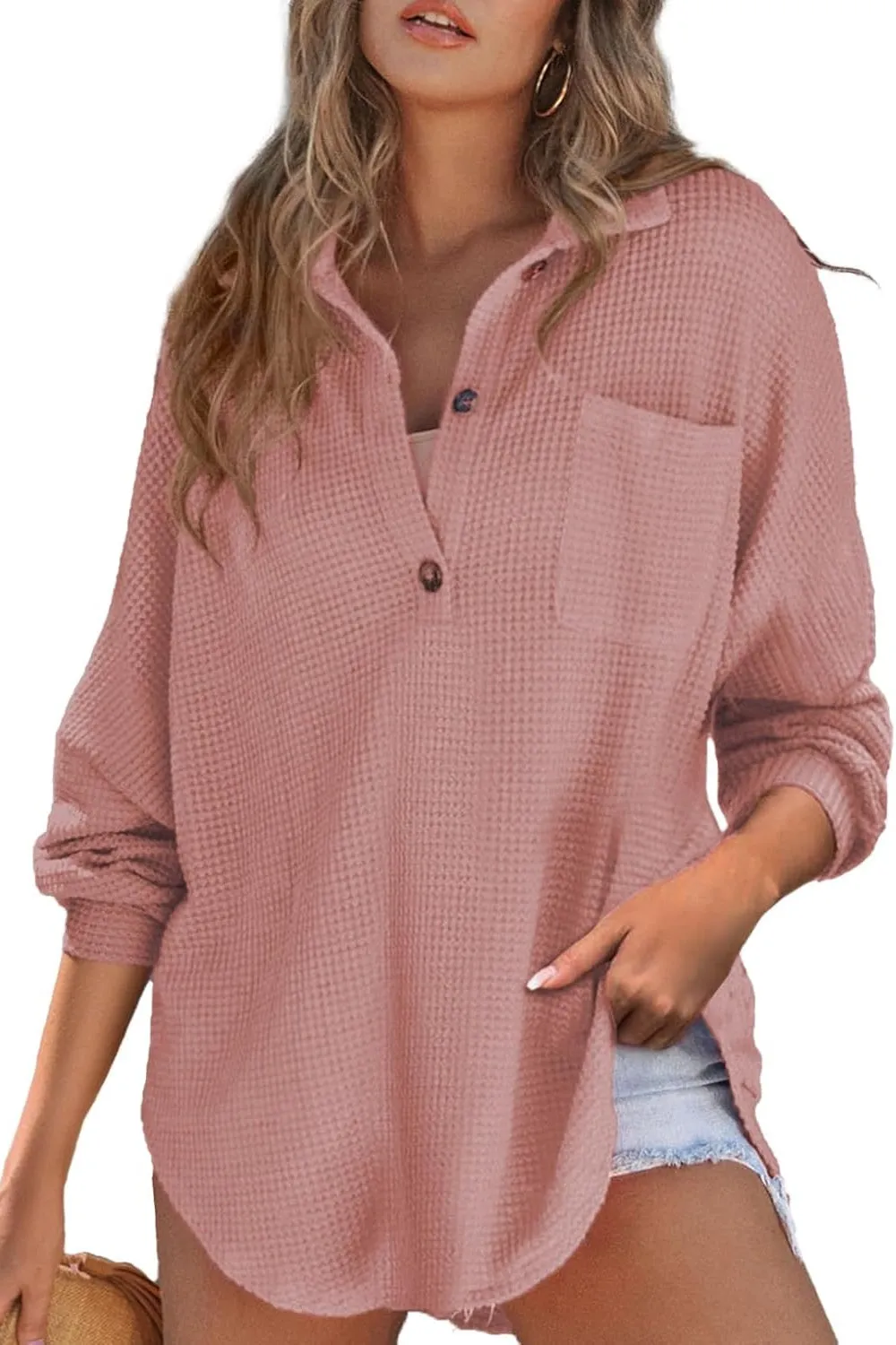 Half Button Long Sleeve Sweatshirt (6 Colors)