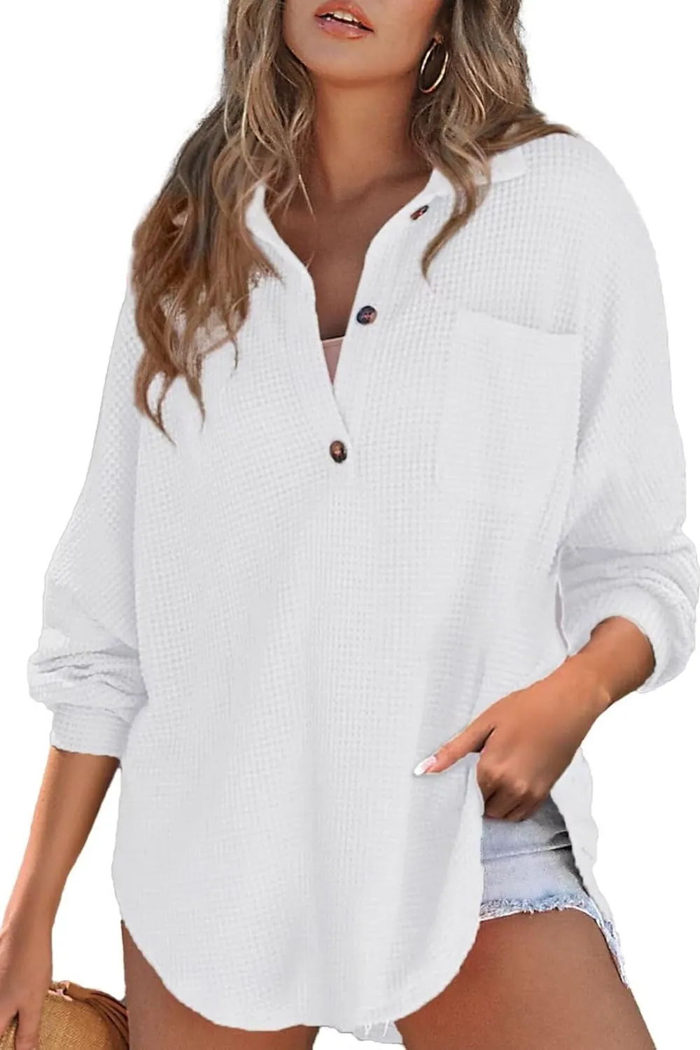 Half Button Long Sleeve Sweatshirt (6 Colors)