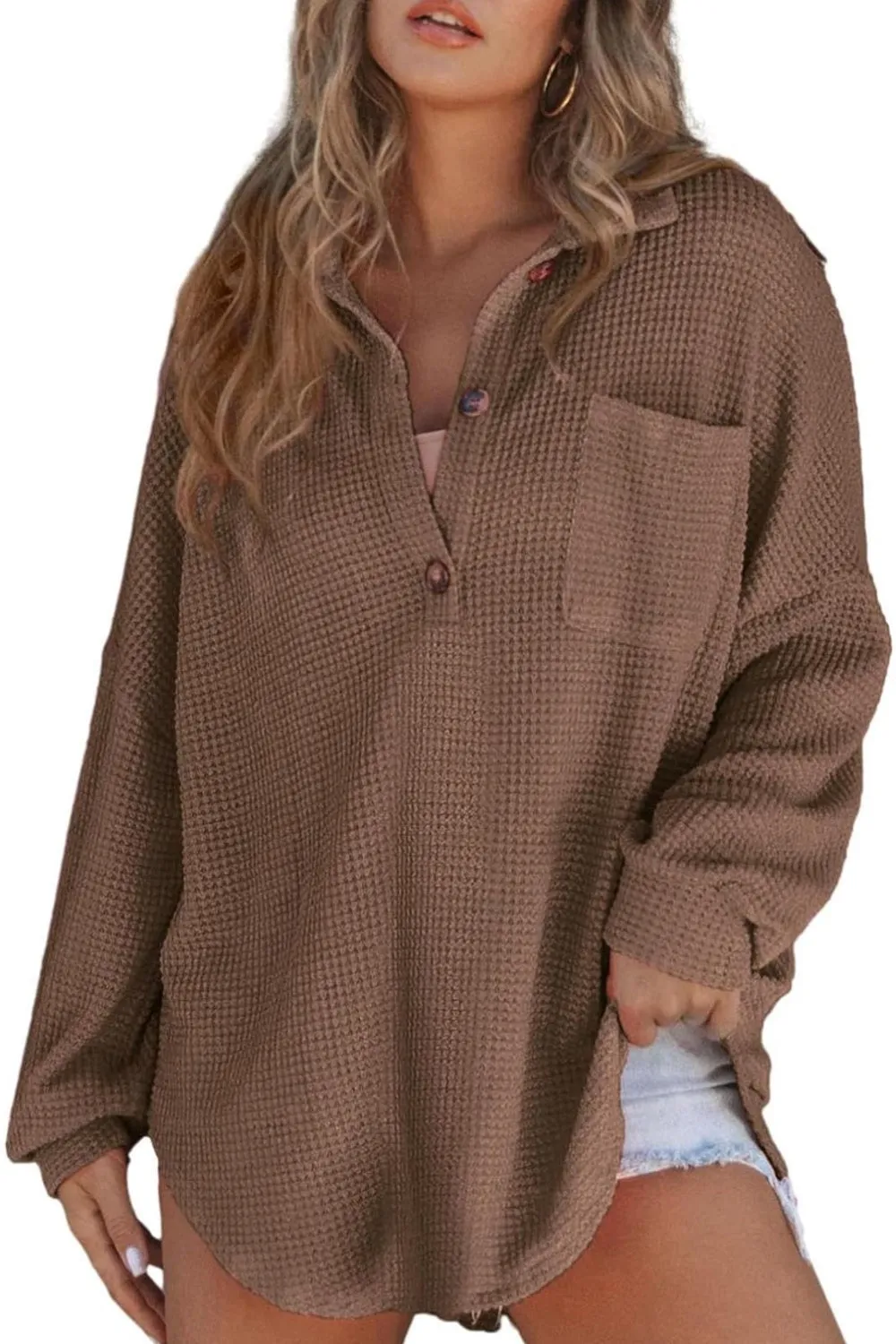 Half Button Long Sleeve Sweatshirt (6 Colors)