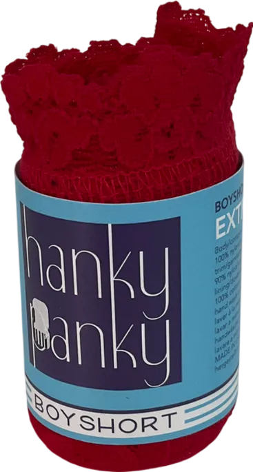 Hanky Panky Red Lace Boyshort “No VPL” Knickers UK XS