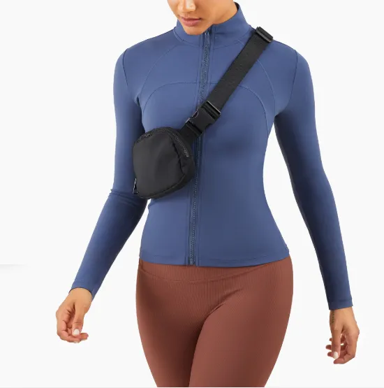 High quality ladies workout  long sleeve zipper skinny slimming sports Yoga wear Jacket