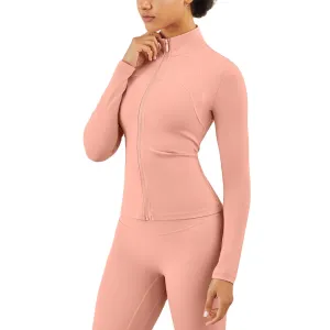 High quality ladies workout  long sleeve zipper skinny slimming sports Yoga wear Jacket