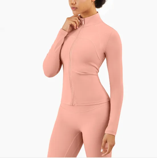 High quality ladies workout  long sleeve zipper skinny slimming sports Yoga wear Jacket