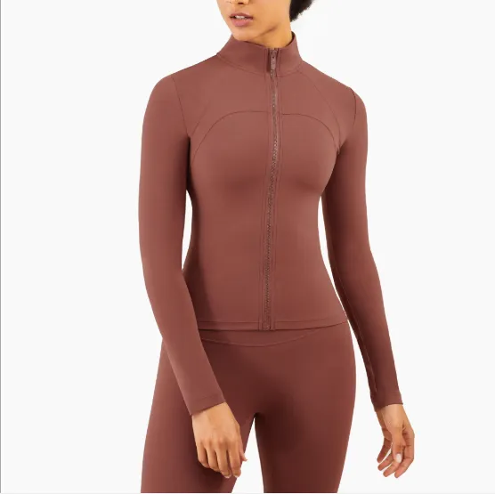 High quality ladies workout  long sleeve zipper skinny slimming sports Yoga wear Jacket