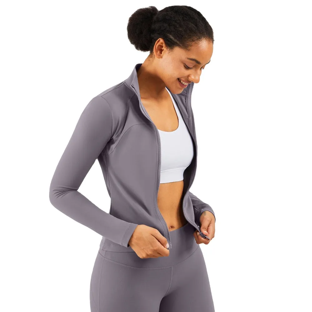 High quality ladies workout  long sleeve zipper skinny slimming sports Yoga wear Jacket