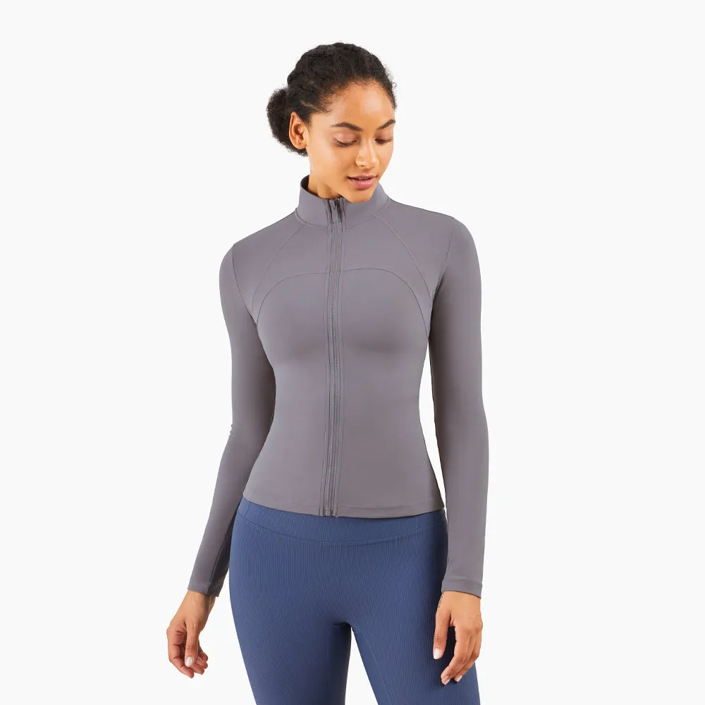 High Quality Sports Yoga Jacket Fashion Pink Breathable Sport Women Jacket Long Sleeved Sport Coat