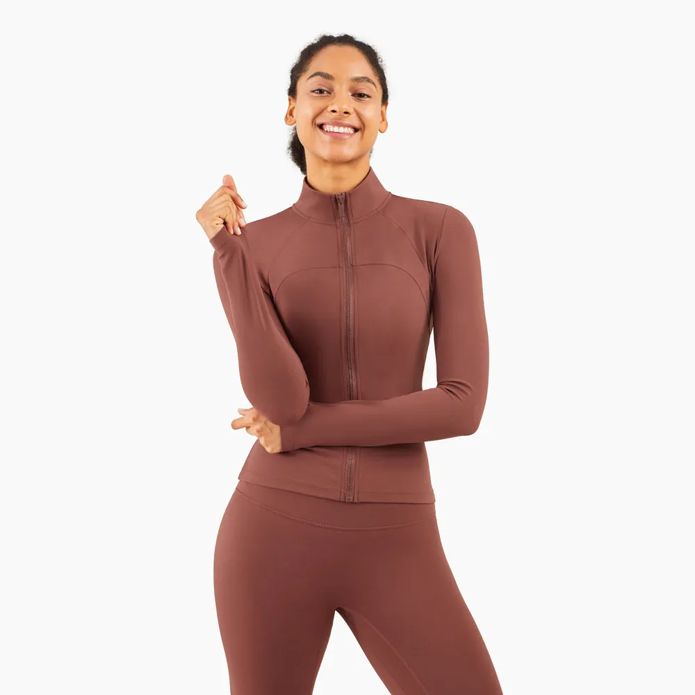 High Quality Sports Yoga Jacket Fashion Pink Breathable Sport Women Jacket Long Sleeved Sport Coat