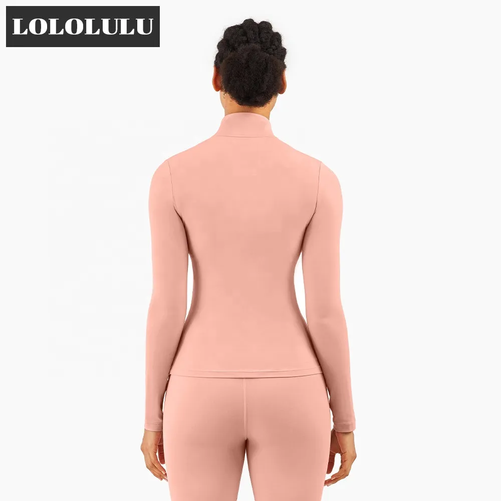 High Quality Sports Yoga Jacket Fashion Pink Breathable Sport Women Jacket Long Sleeved Sport Coat