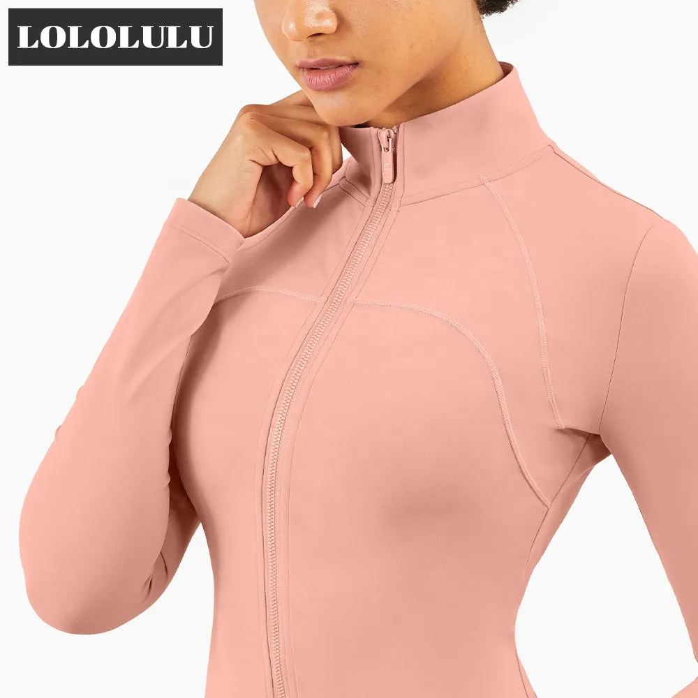 High Quality Sports Yoga Jacket Fashion Pink Breathable Sport Women Jacket Long Sleeved Sport Coat