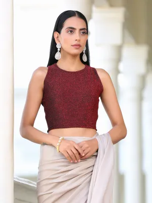 High Stretch Red Glam Comfort Blouse