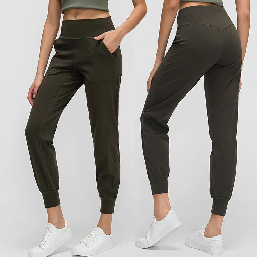 High Waist Stretch Fitted Yoga Compression Gym Pants With Pocket