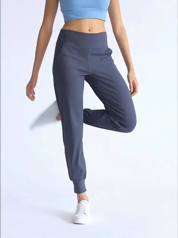 High Waist Stretch Fitted Yoga Compression Gym Pants With Pocket