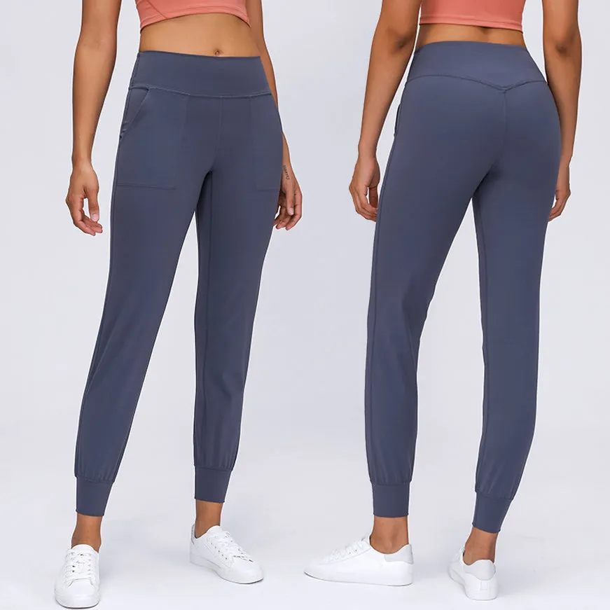 High Waist Stretch Fitted Yoga Compression Gym Pants With Pocket