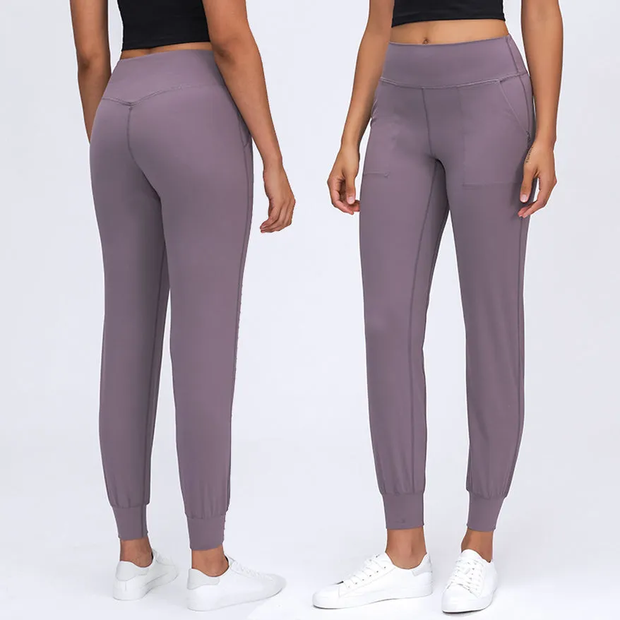 High Waist Stretch Fitted Yoga Compression Gym Pants With Pocket