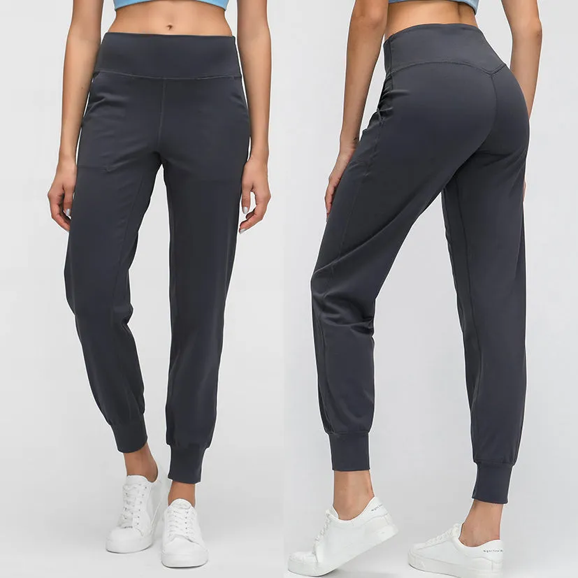 High Waist Stretch Fitted Yoga Compression Gym Pants With Pocket