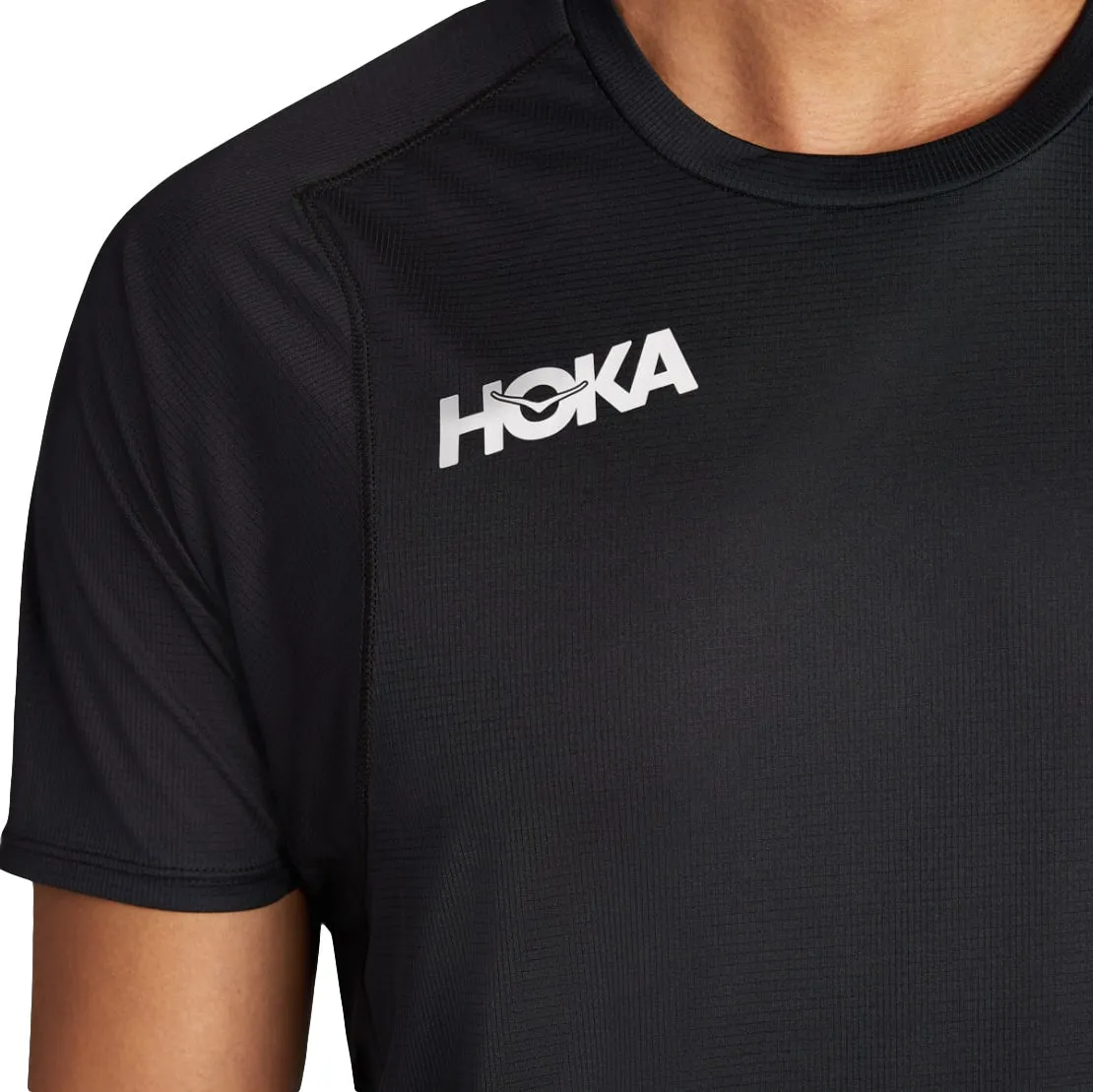 Hoka One One Men Glide Short Sleeve Black 1123725-BLK