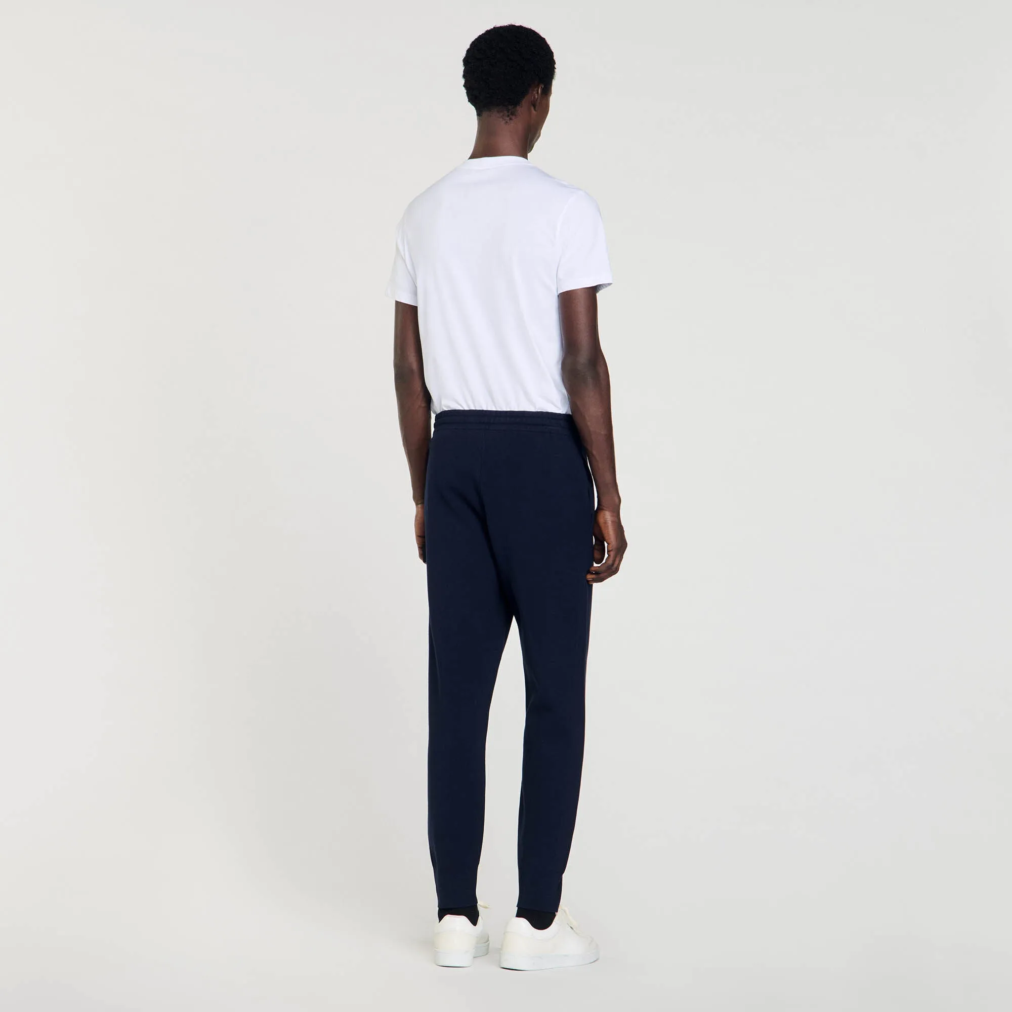 Home Jogging Patch En Cuir Knit Jogging Bottoms Navy Blue