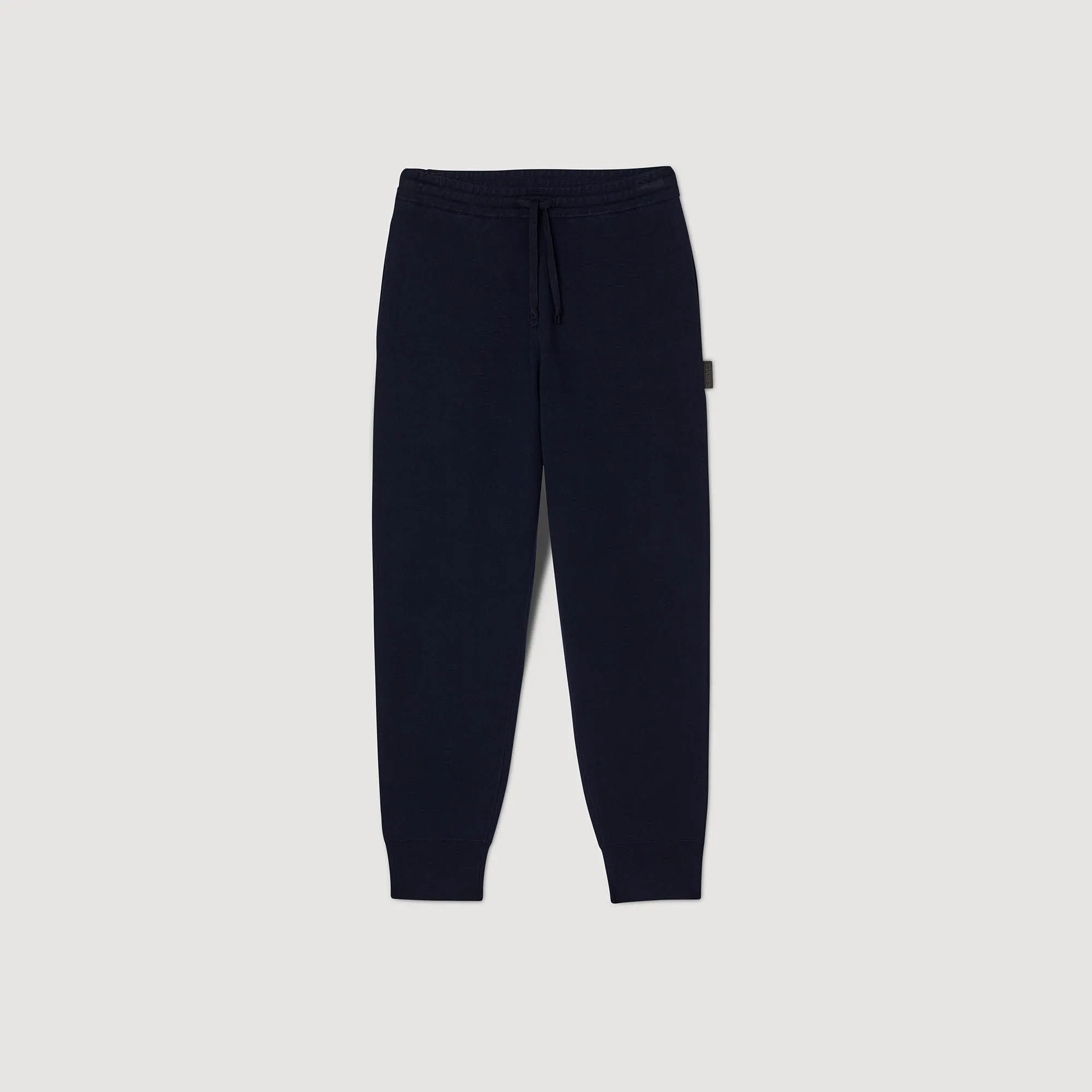 Home Jogging Patch En Cuir Knit Jogging Bottoms Navy Blue