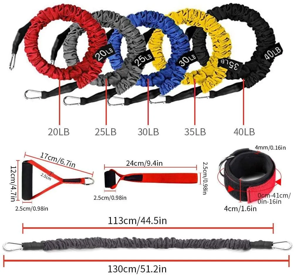 Homlly Fitness Resistance Band Home Kit (150LBS)